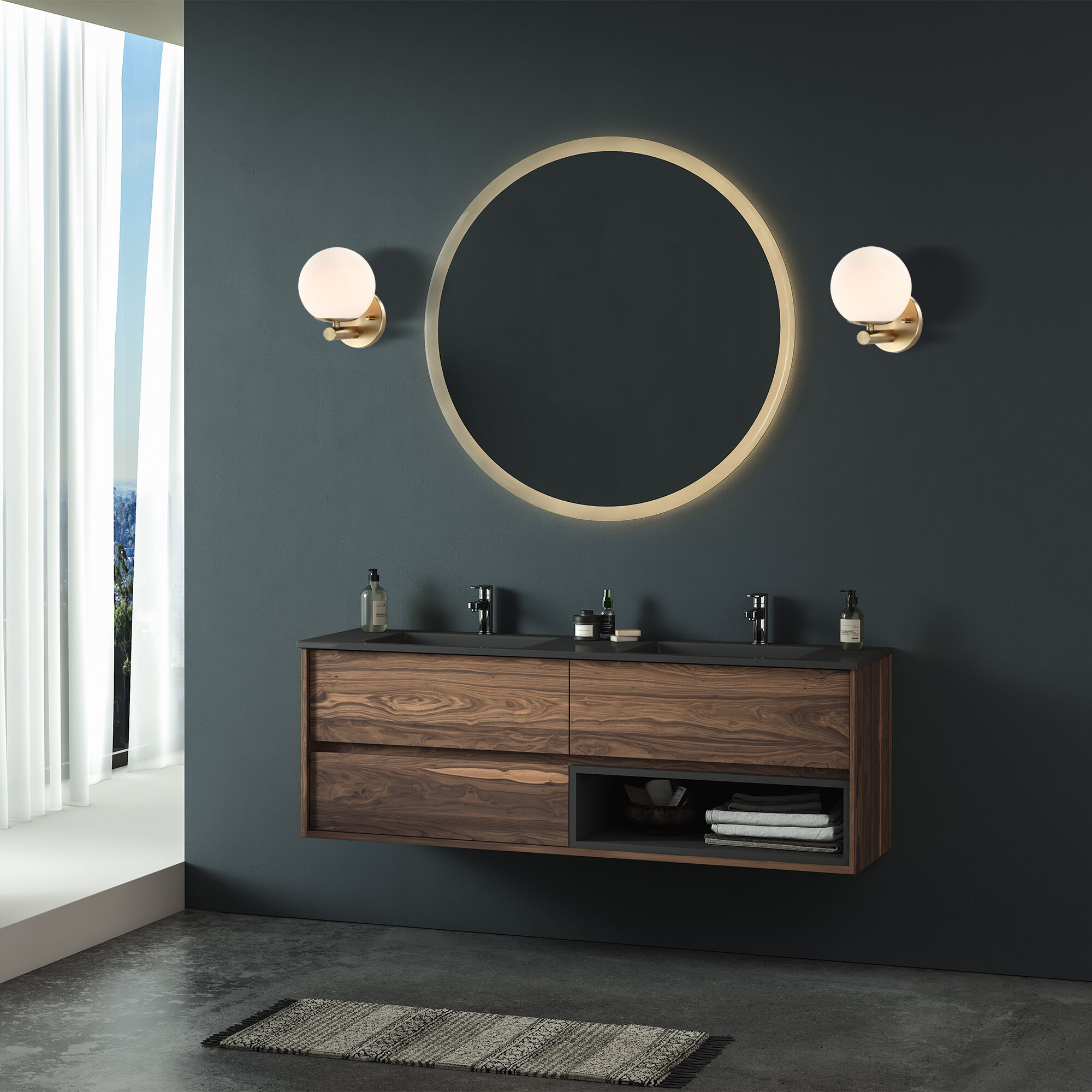 Crown Heights 1 Light 6 inch Brushed Gold Wall Sconce Wall Light in Etched